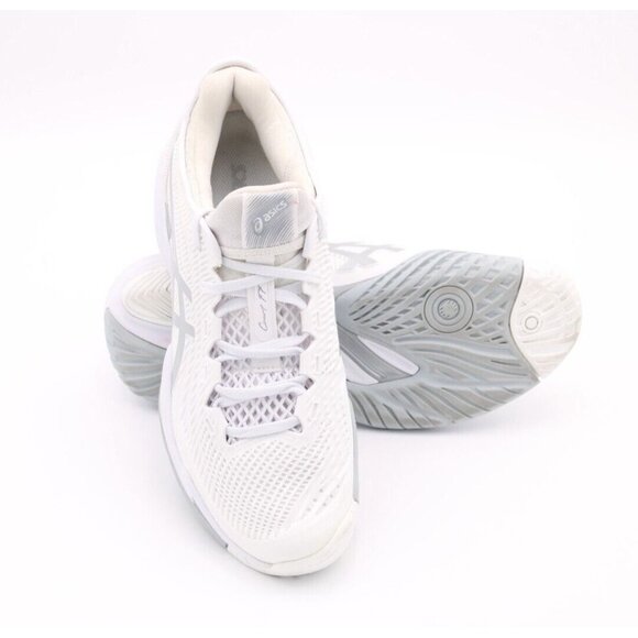 Asics Women's Court FF 3 Gel Tennis Pickleball Sneakers White/Pure Silver Sz 10 - Picture 2 of 8